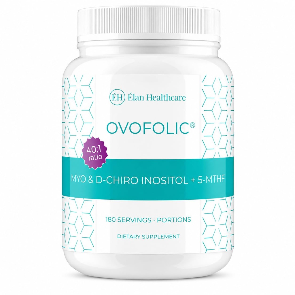 Inositol Supplement - Myo-Inositol och D-Chiro Inositol Plus Active Folate- Ideal 40:1 Ratio - Hormonbalans (180 portioner, 387g Jar)