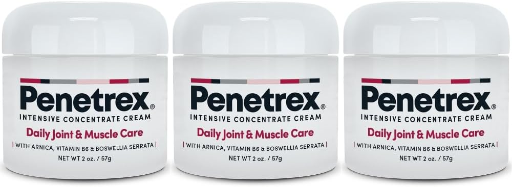 Penetrex Joint & Muscle Therapy - Soothing Comfort for Back, Neck, Hands, Feet - Premium Whole Body Rub med Arnica, Vitamin B6 MSM & Boswellia - 2oz 3-Pack