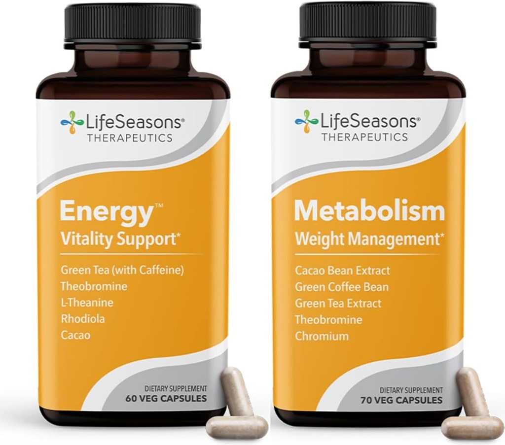 Metabolism Weight Control & Energy Boosting Supplement - Natural Appetite Suppressant - Curbs Cravings - Green Tea, Coffee Bean, Chromium, Cacao & Theobromine - 130 kapslar