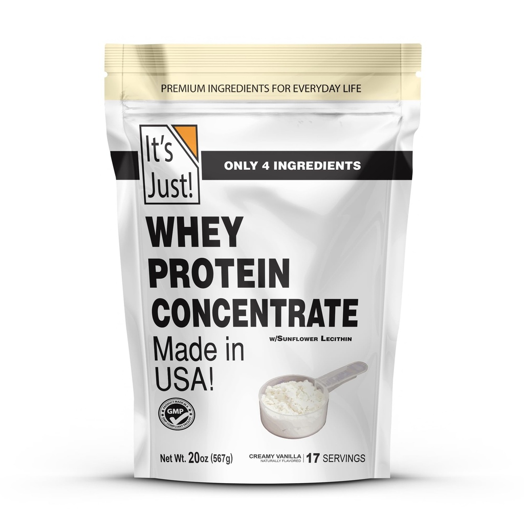 Det är bara! 100% Whey Protein Concentrate, Made in USA, Premium WPC-80, Natural Vanilla Flavor (1,25 pund, /Vanilla)