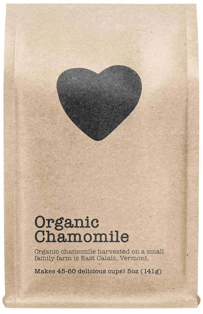 Organisk kamomill, 45-60 portioner, miljömedveten Zip Pouch, koffeinfri, ren lös leaf te odlad i Amerika, 5 Ounce (Medium)