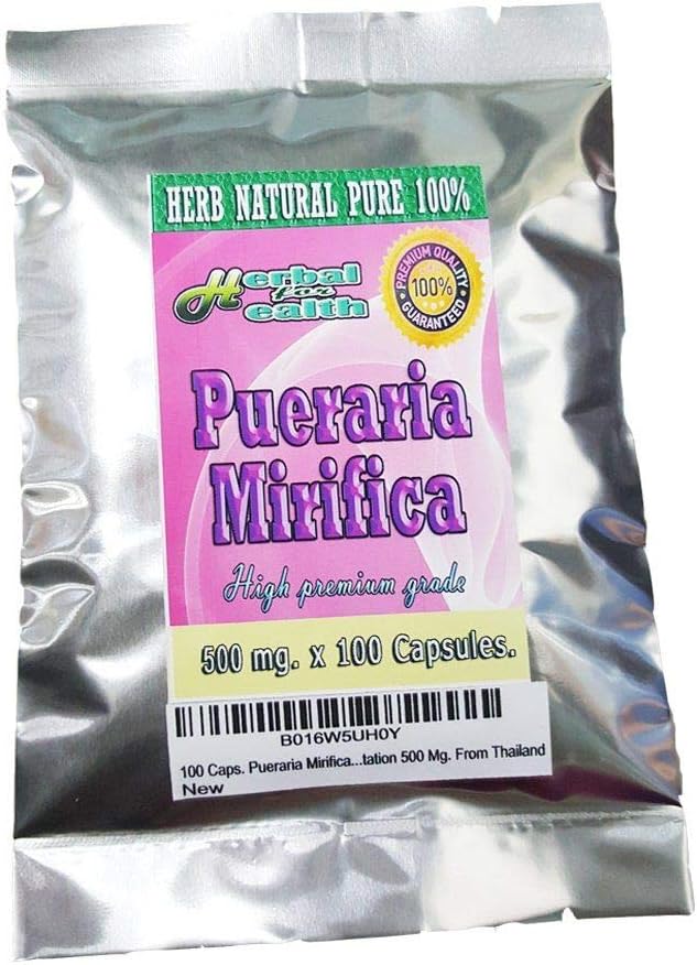 100 Caps. Pueraria Mirifica Powder Root Pure 100% Breast Augmentation 500 Mg från Thailand