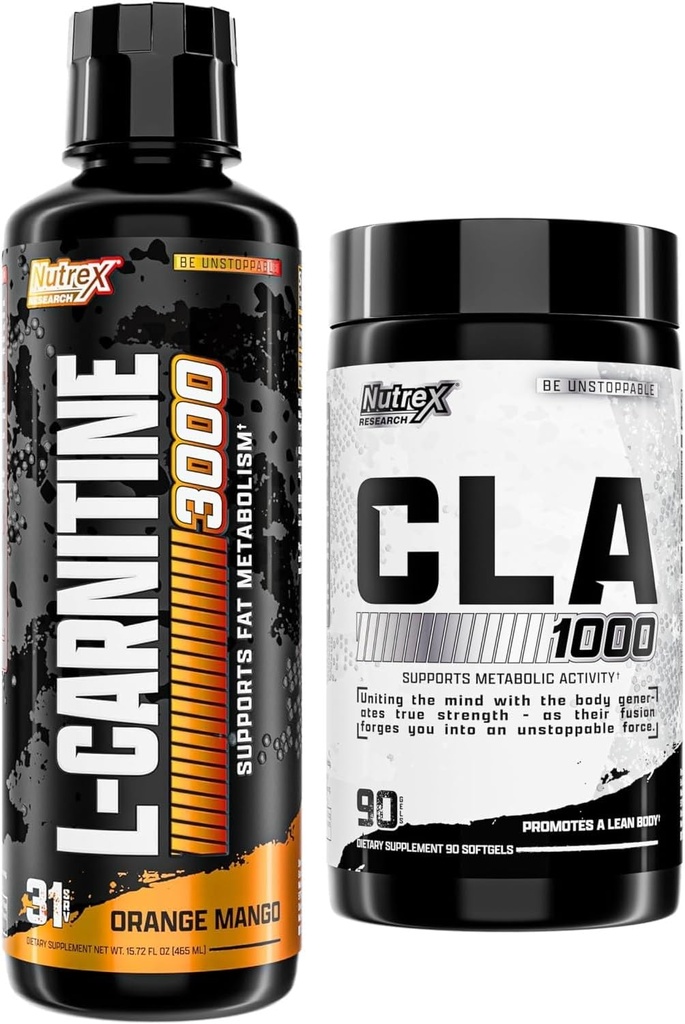 Nutrex Research Liquid Carnitine 3000 - CLA 90 Soft Gels - 1000mg Conjugated Linoleic Acid Active Blend från Safflower Oil