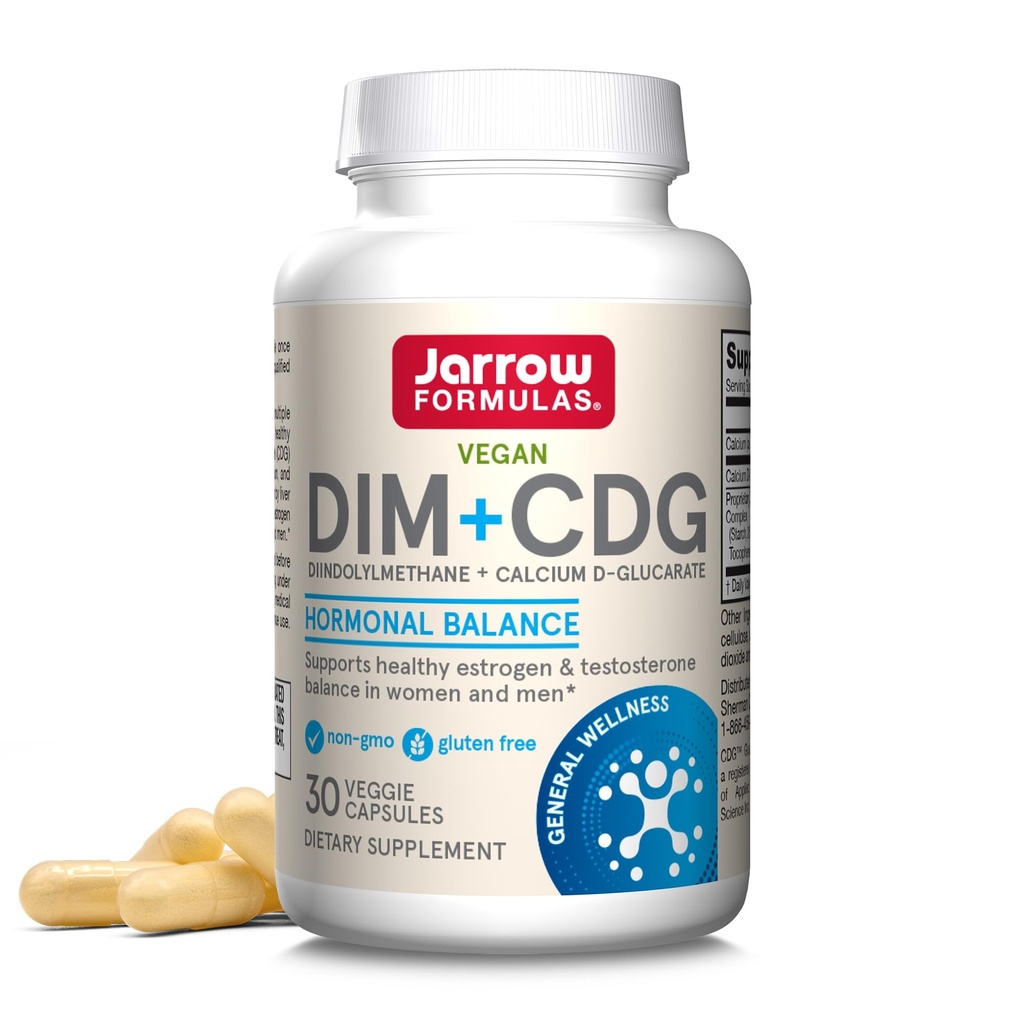 Jarrow Formulas - DIM + CDG Veggie Capsules - 30 greve - DIM & CDG Supplement - För Hormone Balance - Non-GMO - Gluten Free