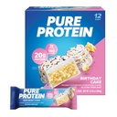Rena proteinbarer, högprotein, näringsrika snäckor för att stödja energi, låg socker, glutenfri, födelsedagstårta, 1,76 oz, pack av 12 (Packaging May Vary)