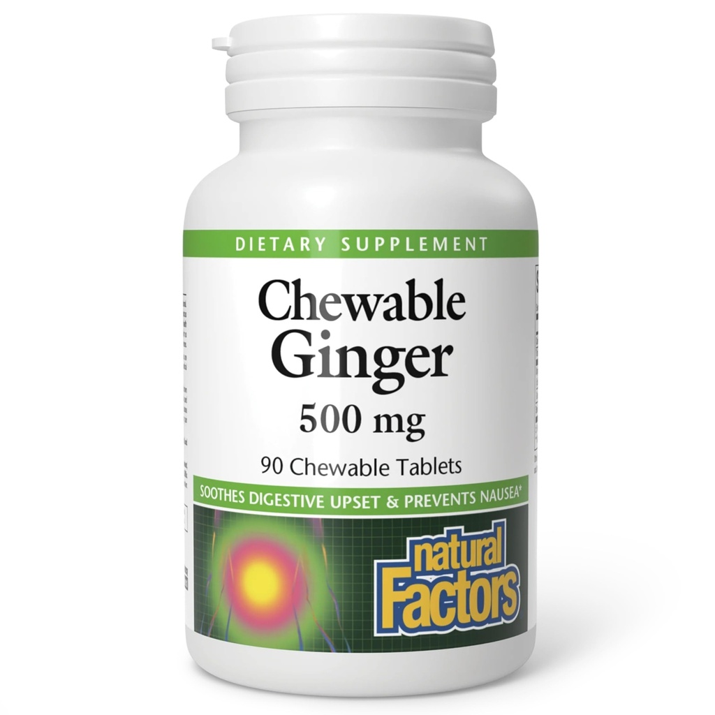 Naturliga faktorer Chewable Ginger 500Mg, 90 CT