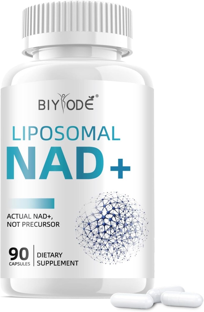 NAD Supplement med Liposomal Resveratrol - 900mg NAD Booster med Quercetin Phytosome för energi, fokus och hälsosam åldrande - Cellulärt stöd för vuxna 30 + - 80 kapslar, 40-dagars leverans