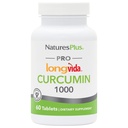NaturesPlus PRO Longvida Curcumin 1000 mg - 60 tabletter - främjar hälsosamt fri radikalt skydd - Icke-GMO, Vegan & Gluten Fri - 60 portioner