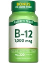 Naturens sannings vitamin B12 tabletter | 1000 mcg | 220 greve | Vegan, icke-GMO & Gluten fri tillägg