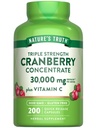 Naturens Sanning Cranberry Concentrate Pills | Plus Vitamin C | 30 000 mg | 200 Quick Release Capsules | Non-GMO & Gluten Free Supplement