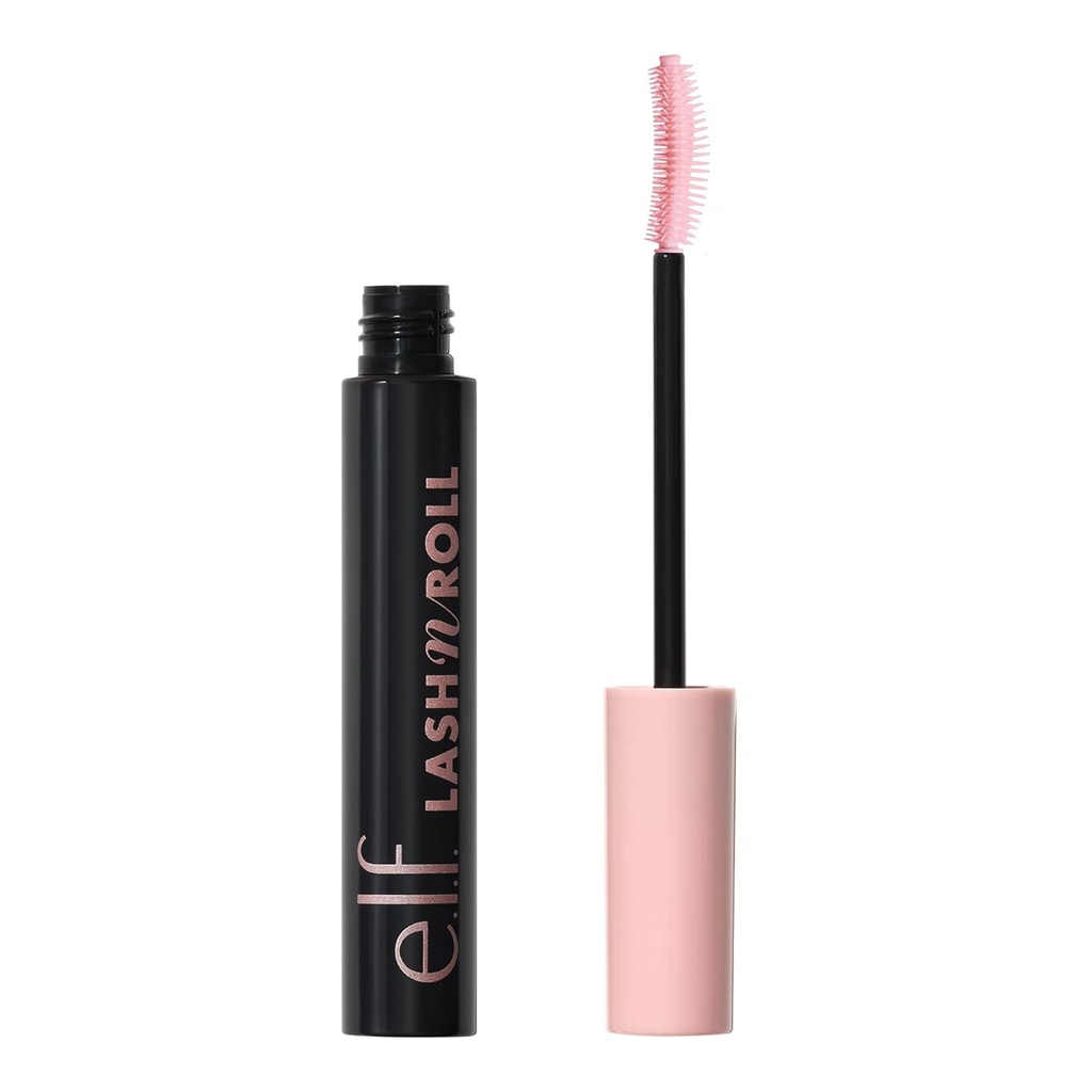 e.l.f. Lash 'N Roll Mascara, Curling Mascara för synligt Lifted Lashes, Lifts & Separates Lashes. Långvarig formel, Vegan & Cruelty-Free, Pitch Black