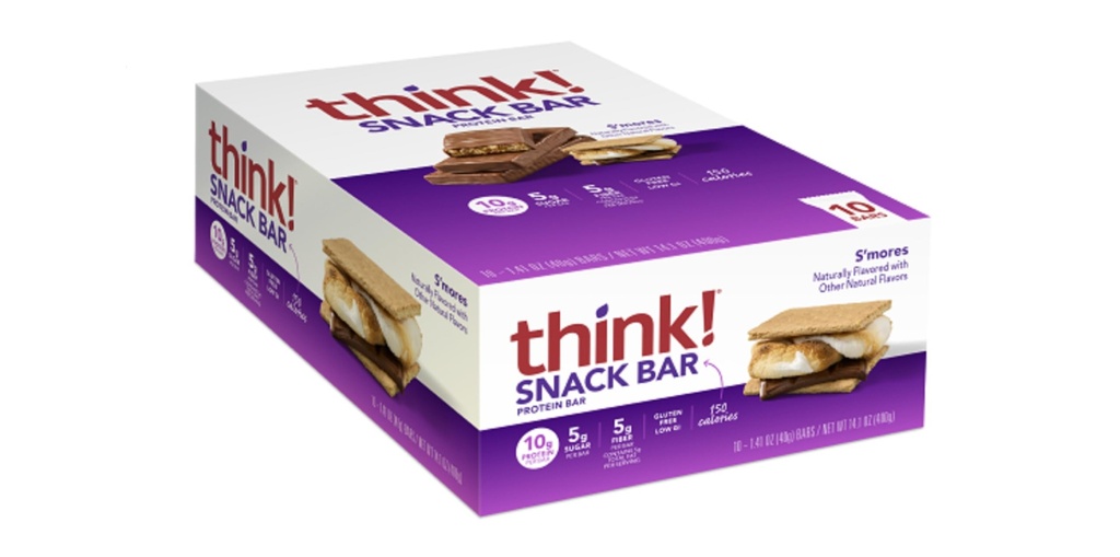 Tänk! Protein Bars med Chicory Root för Fiber Snack Bars, 1,4 Oz