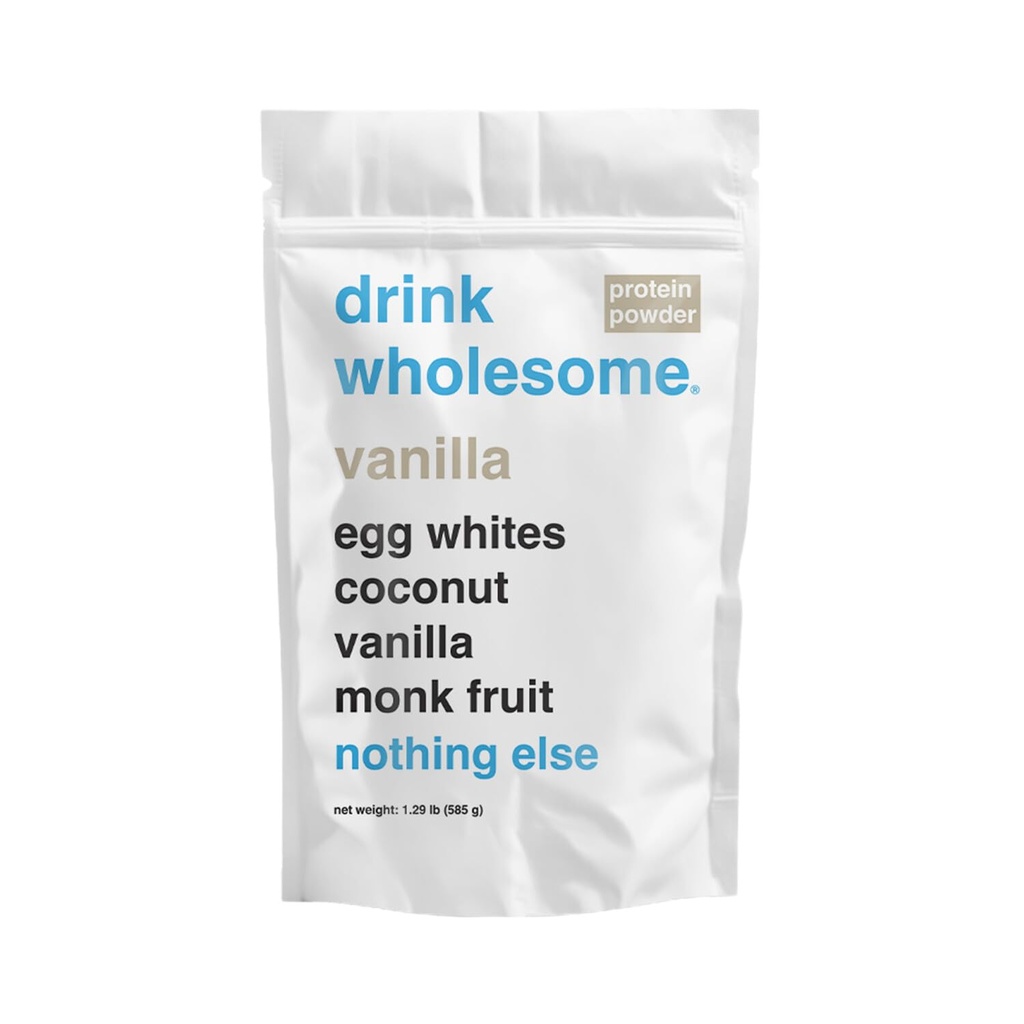 Drick hälsosamma Vanilla Egg White Protein Powder | för känsliga magar | Gut Friendly | Additive & Dairy Free | Inga konstgjorda sötningsmedel | Inget uppblåsthet, gårtor eller gas | Ingen förstoppning eller diarré