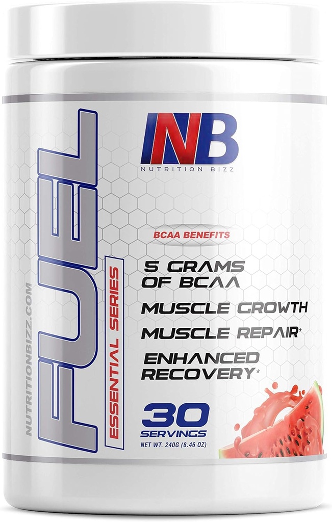 Bränsle 2:1:1 BCAA Powder, 5 Gram av BCAAs Aminosyror, Post Workout Recovery Drink för muskelbyggnad, återhämtning och uthållighet, 30 portioner (Watermelon)