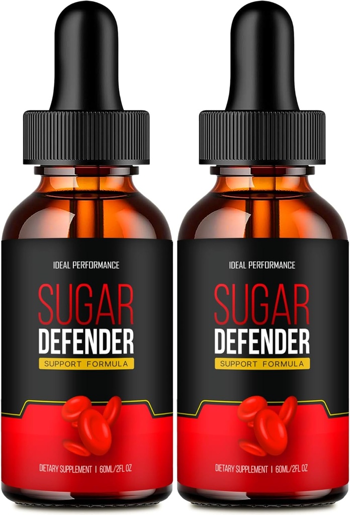 IDEAL PERFORMANCE Sugar Defender Drops, Sugar Defender Supplement Liquid Drops - Maximal Styrka, SugarDefender Health och Wellness All Natural Formel, SugarDefender Liquid Reviews (2 Pack)