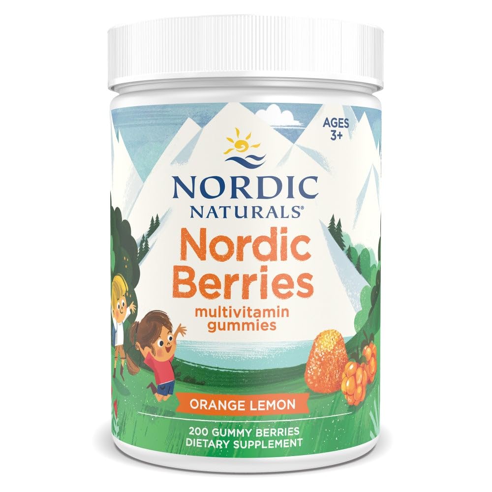 Nordic Naturals Nordic Berries, Citrus - 200 Gummy Berries - Great-Tasting Multivitamin för Ages 3 + - Tillväxt, utveckling, Optimal Wellness - Non-GMO, Vegetarian - 50 portioner