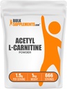 BulkSupplements.com Acetyl L-Carnitine Powder - ALCAR Powder, Acetyl L-Carnitine 1500mg, Carnitine Supplement - Gluten Free, 1500mg per Servering, 5kg (11 lbs) (Pack av 5)