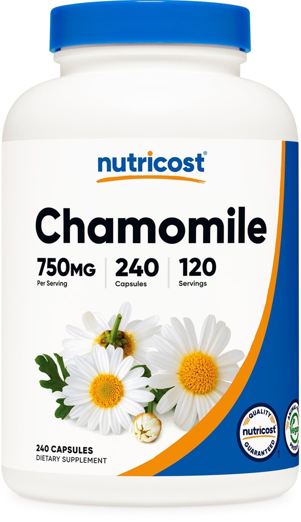 Nutricost Chamomile 750mg, 240 vegetariska kapslar, 120 portioner - icke-GMO, Gluten Free