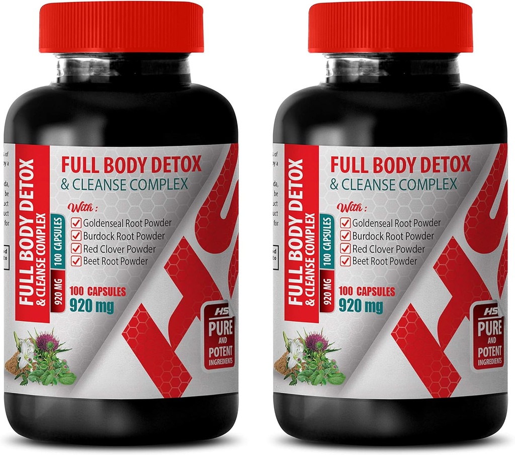 Cardiovascular Support Supplement - Full Body Detox and Cleanse Complex 920 MG - Milk Thistle Complex - 2 Bottles 200 Capsules