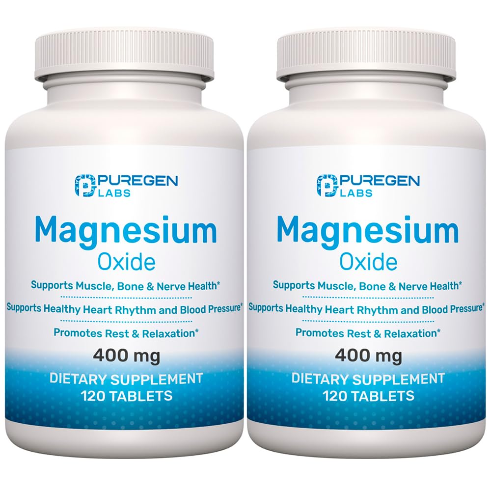 Magnesiumoxid 400mg (High Potency) Supplement | 2 Pack - Totalt 240 tabletter