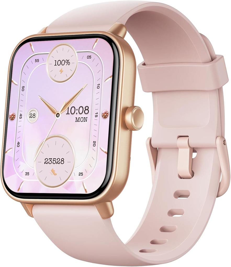 Fitpolo Smart Watch för kvinnor,1.8" Touchscreen Fitness Tracker Bluetooth Call Alexa SpO2 Heart Rate Monitor Sleep Calorie Step Counter Waterproof Activity Tracker och Smartwatch för Android iPhone