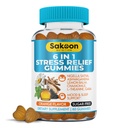 6-i-1 Stress Relief Gummies 60ct - Aids Relaxation med Ashwagandha, GABA, L-theanin, Lemon Balm, Chamomile, Black Cumin Seed Nigella Sativa. Förbättrad djup sömn, gemensamt stöd - 60 gummies