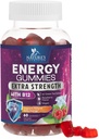 Energy Gummies 1000mcg - med vitamin B12, Green Tea Natural Caffeine Support, Daily Energy Gummies - Delicious Berry Flavor B12 Chewable Exercise Supplement för körning Cycling & Sports - 60 Chews