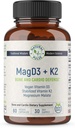 Magnesium Malate + Vegan Vitamin D3 + Stabilized Vitamin K2, Complete Support Supplement for Cellular Energy, Cardiovascular, Immune and Metabolic Health & Bone Strength, 90 Veggie Caps