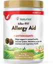 NaturVet Aller-911 Advanced Allergy Aid for Dogs, Cats - Antioxidant-Rich Pet Supplement med Omegas, DHA, EPA - Hjälper till att stödja Dog Immune System, Cat Respiratory Health, Skin Moisture 180 Soft Chews