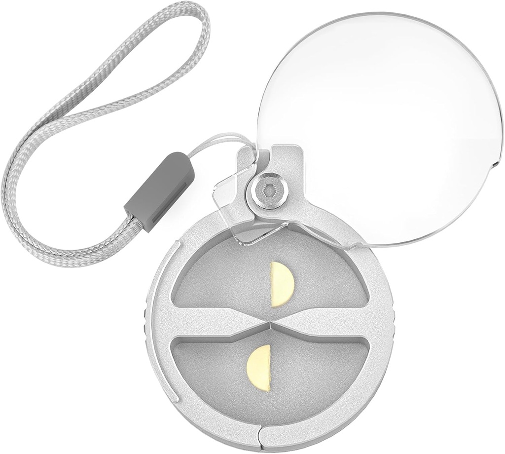 Hållbar Pill Splitter, Precise Dual-Blade Aluminium Pill Cutter för små och stora piller, Compact Pill Case med Lanyard för resor, daglig användning