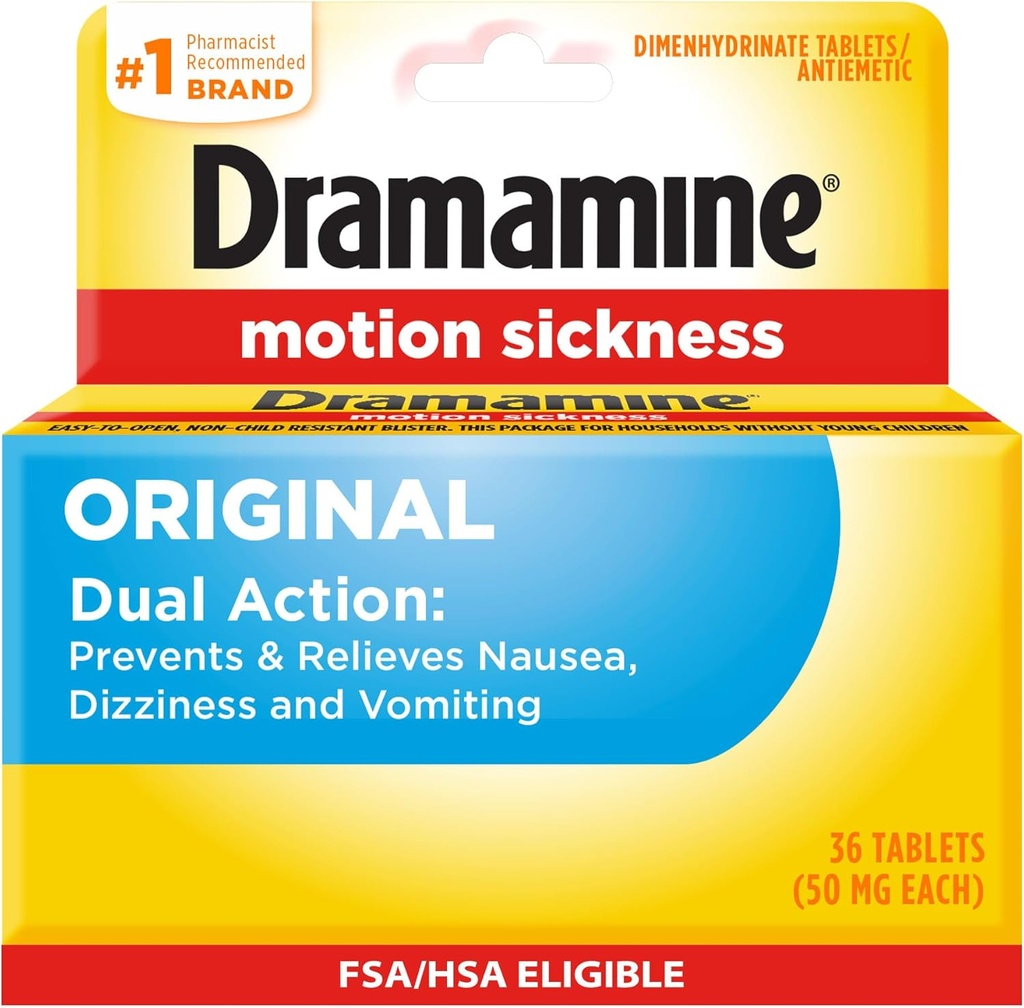 Dramamine Original, Motion Sickness Relief, 36 greve