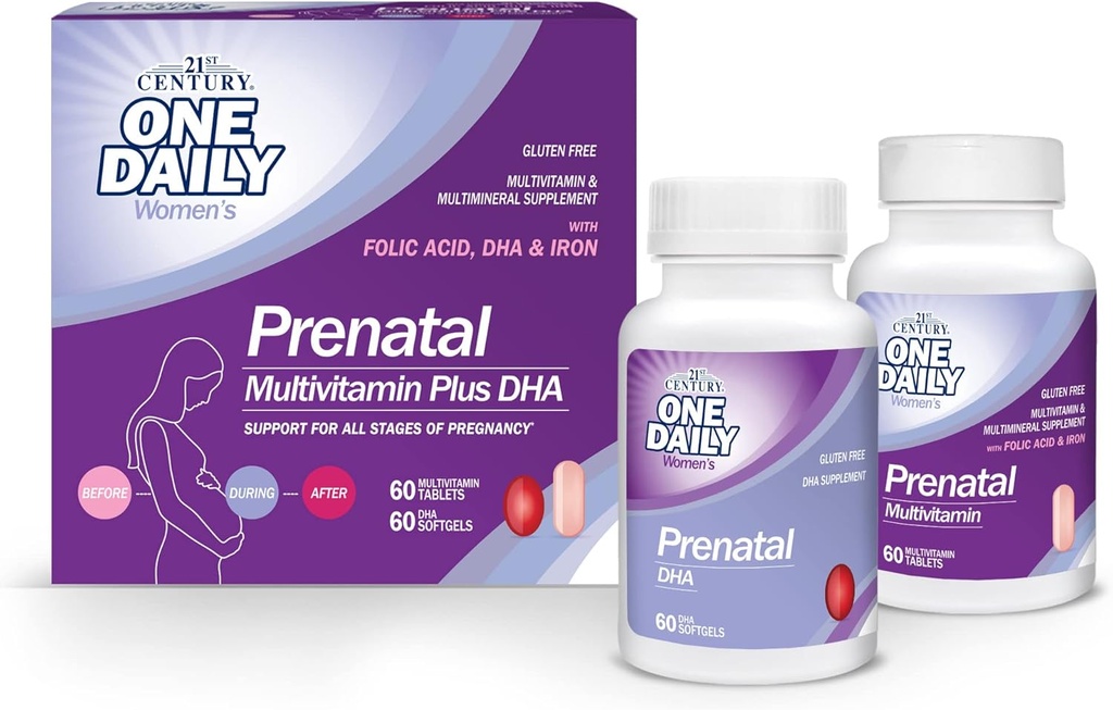 21st Century Prenatal med DHA, tabletter och Softgels, 120 greve