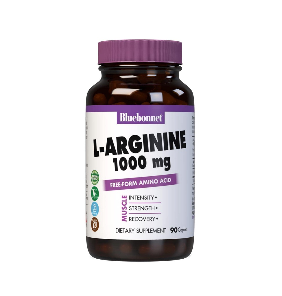 Bluebonnet L-arginin 1000 mg kapslar, 90 greve