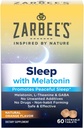 Zarbees Melatonin 5mg, L-Theanine + GABA Sleep Supplement för att främja fredlig sömn, naturlig orange smak, tuggbara tabletter för vuxna ålder 12, 60 greve