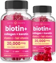 NutraChamps Hair Skin & Nails Gummies, Biotin med Collagen & Keratin, 5000mcg Biotin Beauty Complex, Vitamin Supplement, Berry, 120 Count, Healthy Hair, Radiant Skin & Strong Nails (Pack of 2)