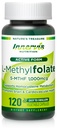 Bioaktiv folat (L-5-MTHF 1000mcg, Folate 1700mcg) - Brain & Mood Support, Easy-to-Swallow, 120 Veg kapslar