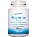 Magnesium 400mg [High Potency] Supplement - Magnesium Oxide för immunstöd, Muscle Recovery, Leg Cramps och Relaxation 120 tabletter