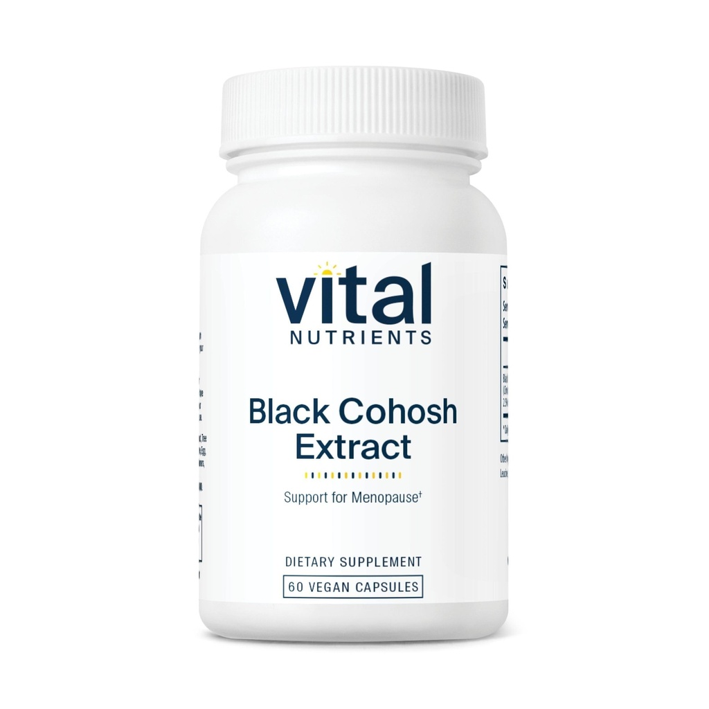 Vital Nutrients Black Cohosh Extract 250mg | Vegan Supplement för kvinnors klimakteriet, hormonbalans och PMS Support * | Gluten, Dairy och Soy Free | Non-GMO | 60 kapslar