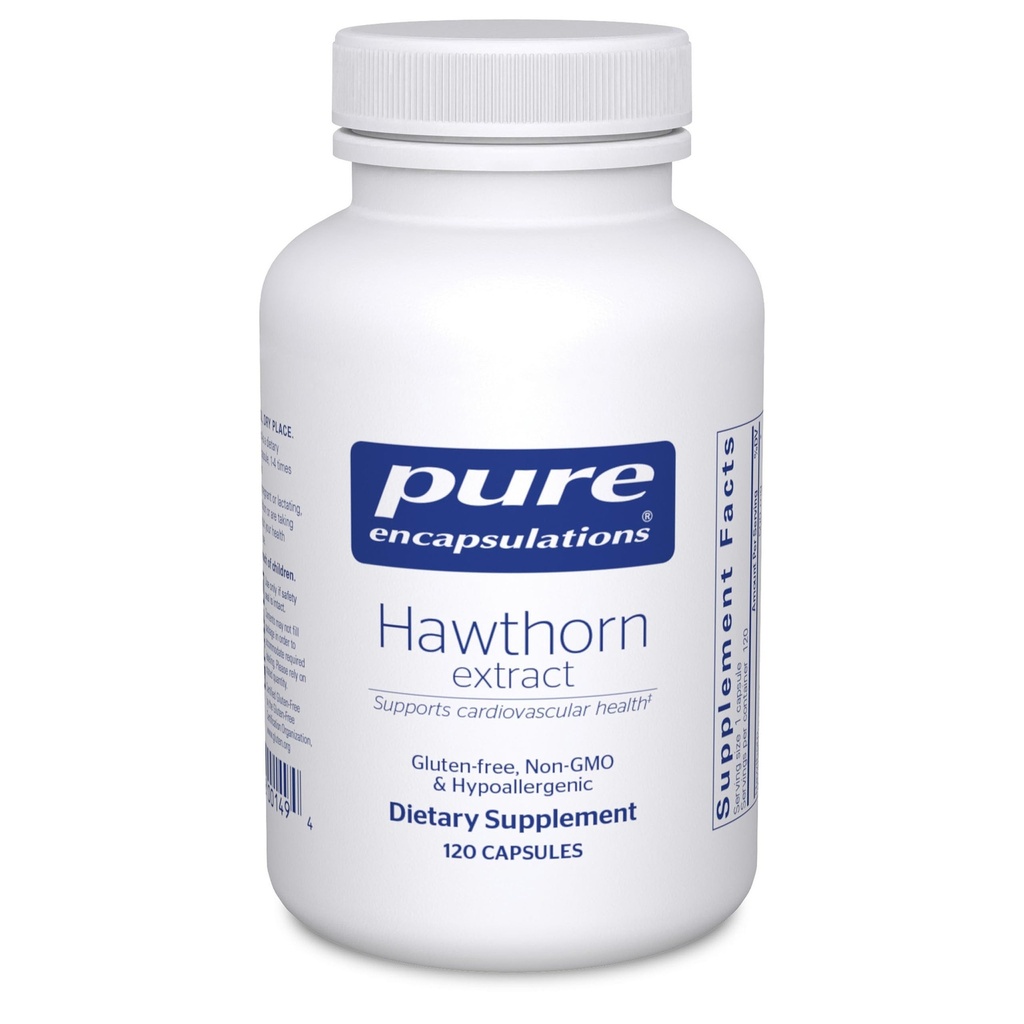 Rena inkapslingar Hawthorn Extract | Crataegus Oxyacantha Hypoallergenic Supplement för Cardiovascular System Support | 120 kapslar