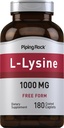 Piping Rock L-Lysine 1000mg | 180 Caplets | Gratis Form | Vegetarian, icke-GMO, Gluten Free