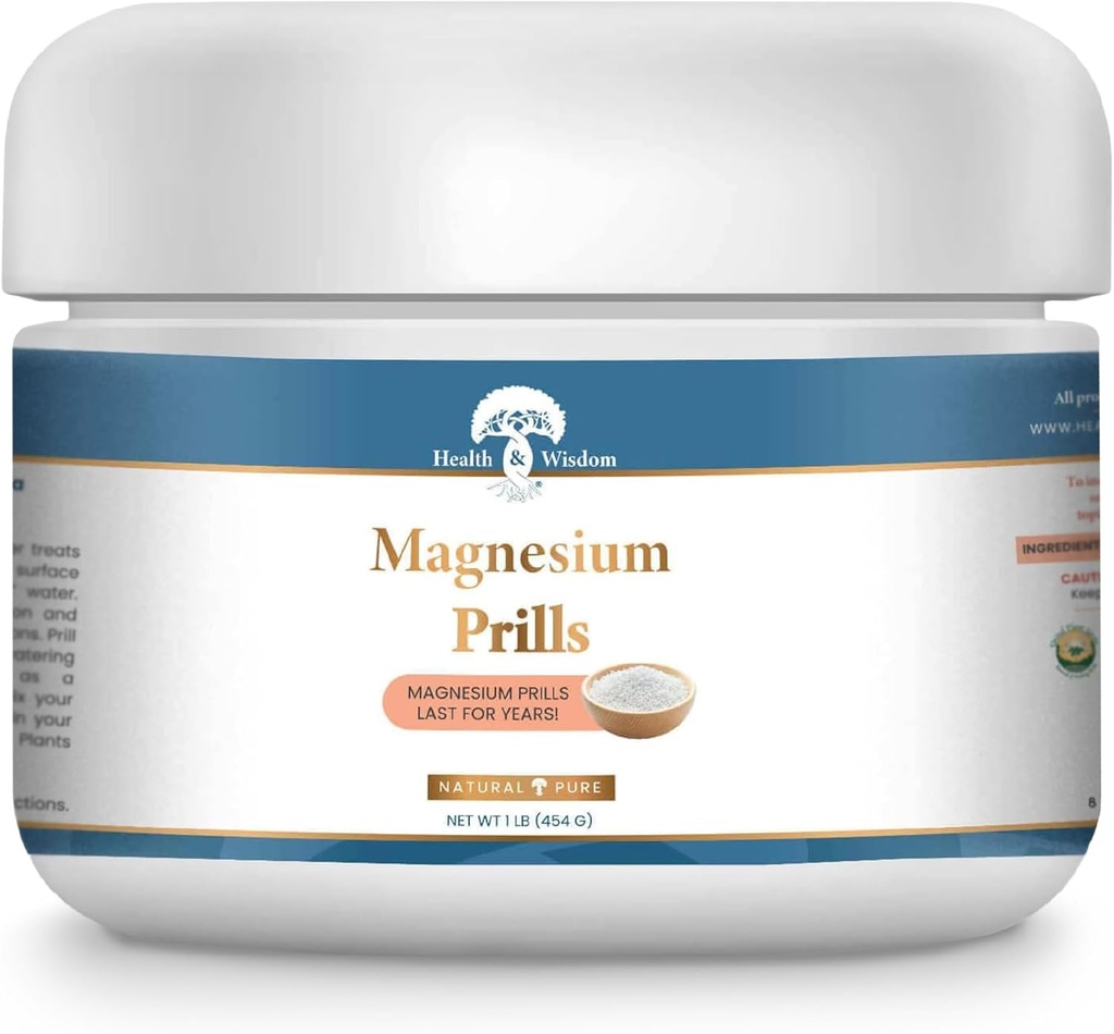 Hälsa och visdom Magnesium Prills - Strukturerade vattenapparater, Magnesium Tvättpärlor, Topical Magnesium, Precious Mineral, Magnesium Vatten, Deionized Vatten, Magnesium Soak - 16 Ounces