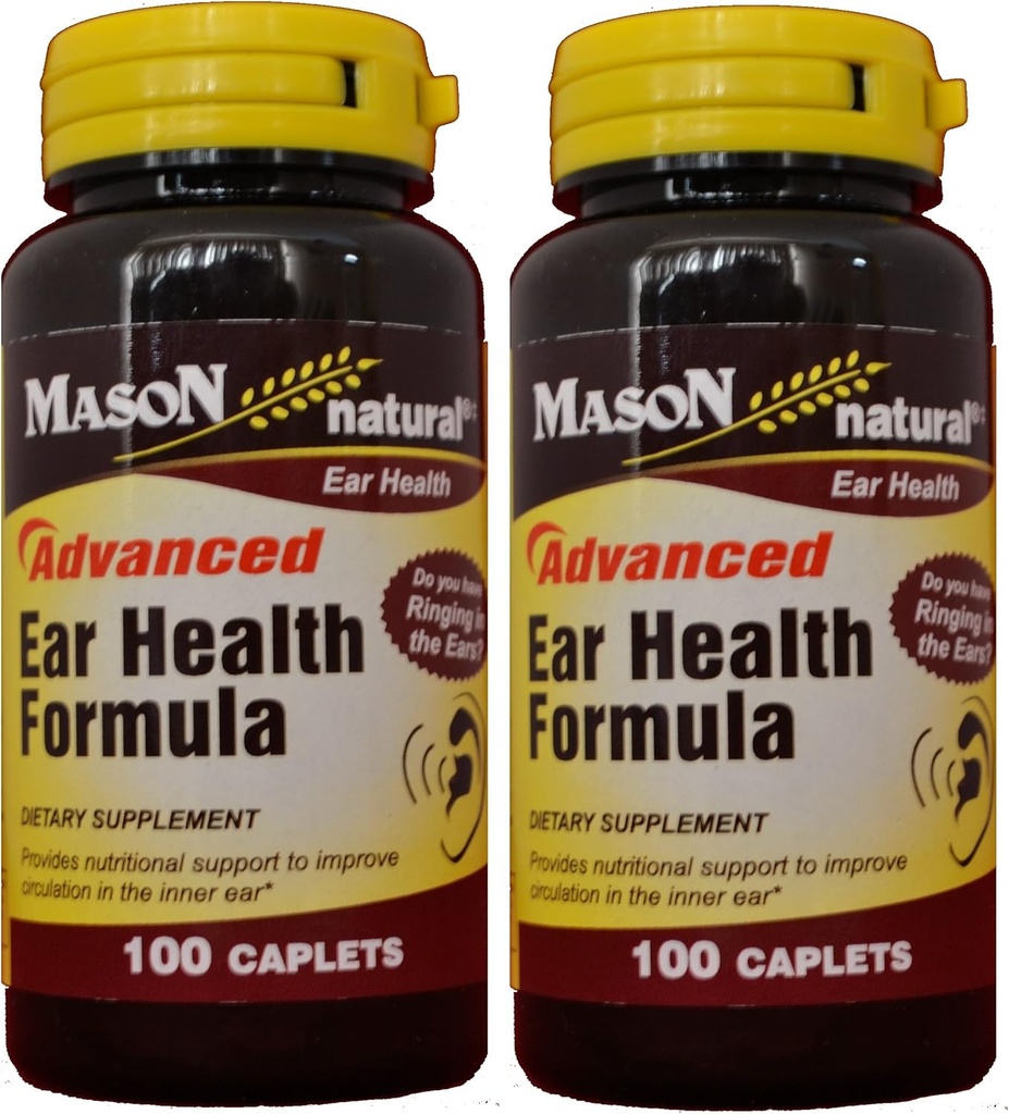 Mason Natural Advance Ear Health Formel Bioflavonoids Plus 100 Caplets per flaska Pack med 2 Total 200 Caplets
