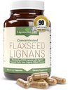 Lignanser för livsflaxfrö och SDG - Omega 3 fettsyror, fiberantioxidanter - hjälper till att förbättra Shiny Coat, Digestive and Heart Health, 25mg, 90 kapslar, 1 Pack