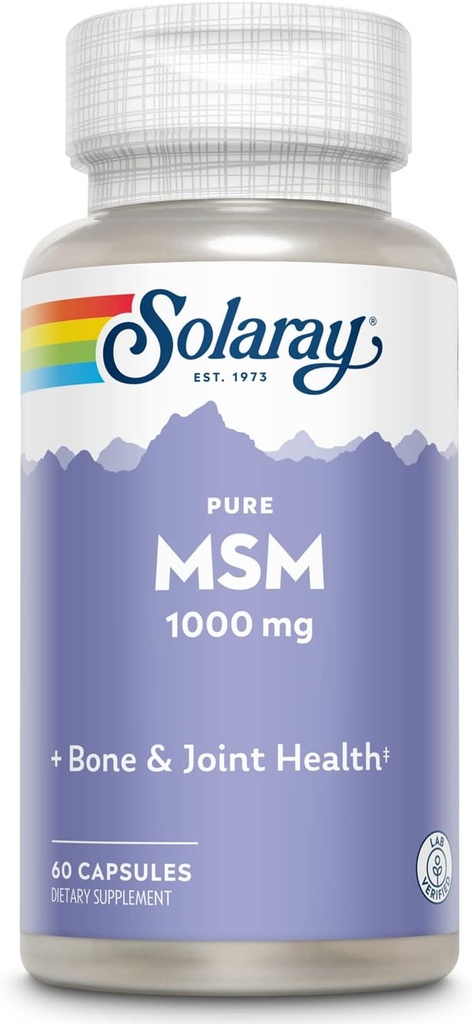 SOLARAY Ren MSM kapslar, 1000 mg, 60 greve