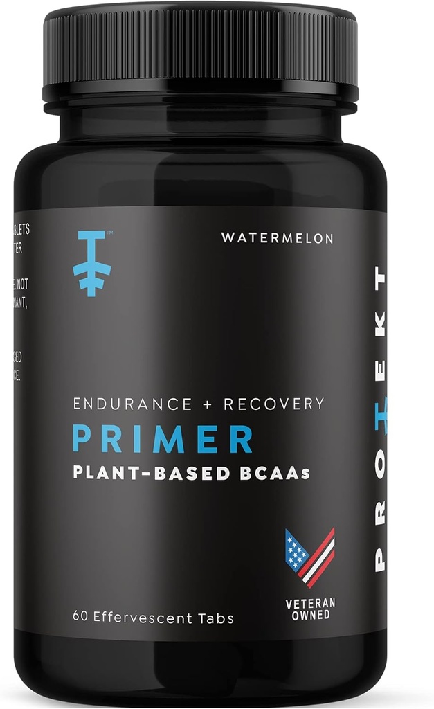 Protekt Primer - Plantbaserad BCAA-tillägg med vitamin C - 60 Effervescent tabletter - Vegan BCAA - Vattenmelon smak - Maximal absorption för optimal prestanda och snabbare återhämtning