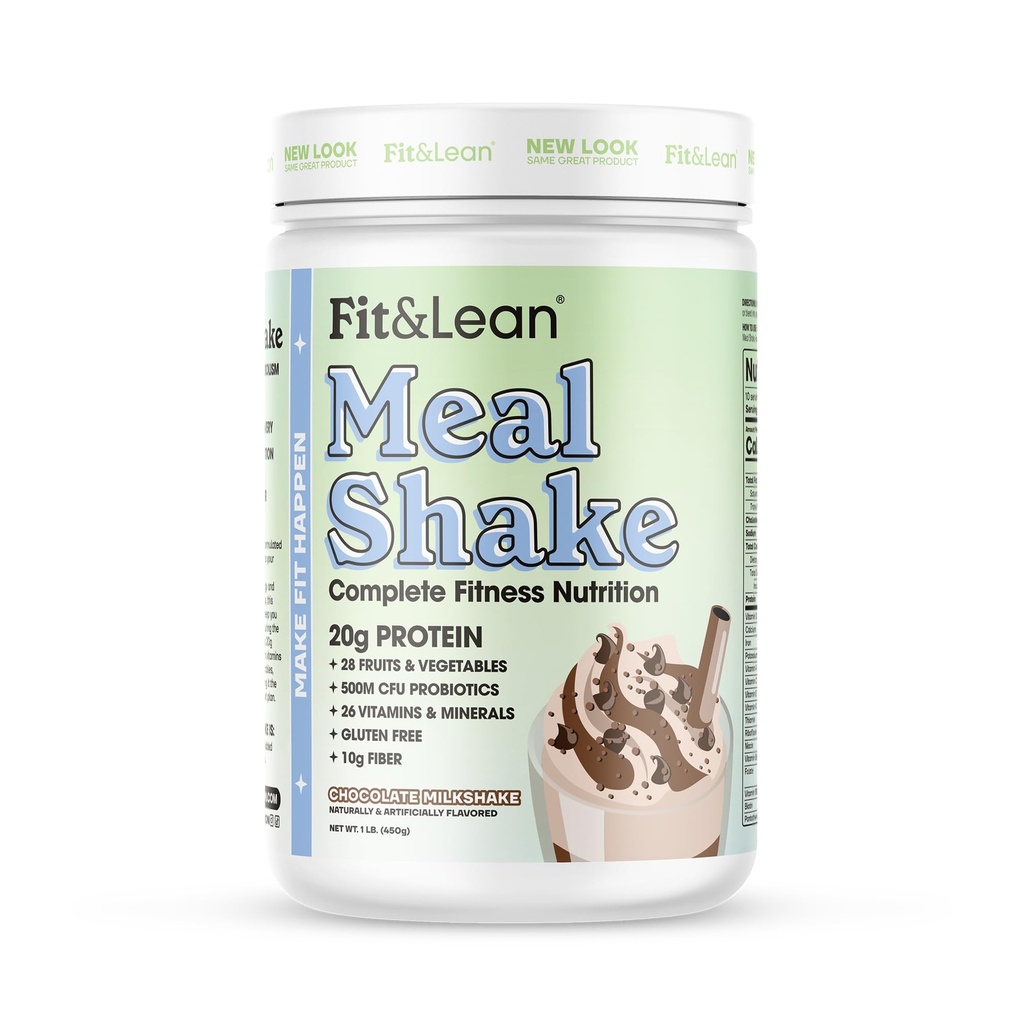 Fit & Lean Meal Shake, Fat Burning Meal Replacement, Protein, Fiber, Probiotika, Chocolate, 1lb, 10 Servings Per Container