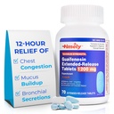 TIME-CAP LABS, INC. Tidiga Guaifenesin 1200 mg Extended Release tabletter - Expectorant Mucus Relief & Chest Congestion Relief för vuxna - varar upp till 12 timmar - 70 greve