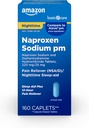 Grundläggande vård Alla nattsmärtlindring PM, Naproxen Sodium, 220 mg / Diaphenhydraminhydroklorid, 25 mg tabletter, smärtstillande / nattlig sömnhjälp, 160 greve