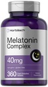 Horbäach Melatonin 40mg Complex | 360 Snabbupplösta tabletter | Vuxen extra styrka tillskott | med Chamomile och Ashwagandha | Vegetarian, icke-GMO, Gluten Free
