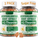 NEVISS Ashwagandha Gummies 2000mg, Känn dig uppdaterad, Plus Proprietary Blend med L-Theanine, 5-HTP, Lemon Balm, Magnesium för Calm, Zzzs & Relaxation Support, 120 Count